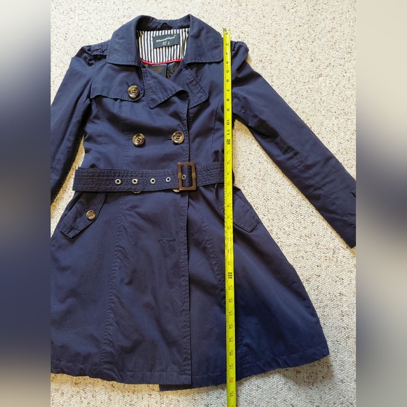 🌟Atmosphere Navy Blue Trench Coat Size S🌟 - Picture 16 of 16